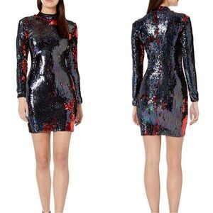 DRESS THE POPULATION Katy Reversible Sequin Body-Con Dress Women’s Size XL
